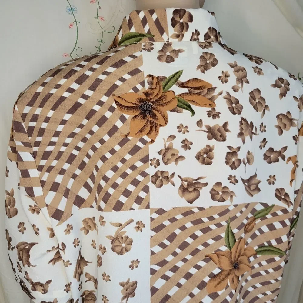 Voir collection multi pattern polyester button down shirt. - Picture 9 of 12